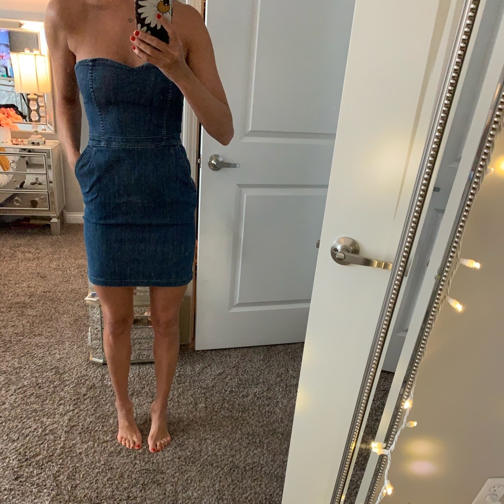 Urban Outfitters Strapless Denim Dress